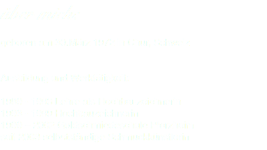 über mich: geboren am 30.März 1972 in Chur, Schweiz Ausbildung und Werktätigkeit: 1989 - 1993 Lehre als Hochbauzeichnerin
1993 - 1999 Hochbauzeichnerin
1999 – 2002 Goldschmiedeschule Pforzheim
seit 2003 selbstständige Schmuckkünstlerin